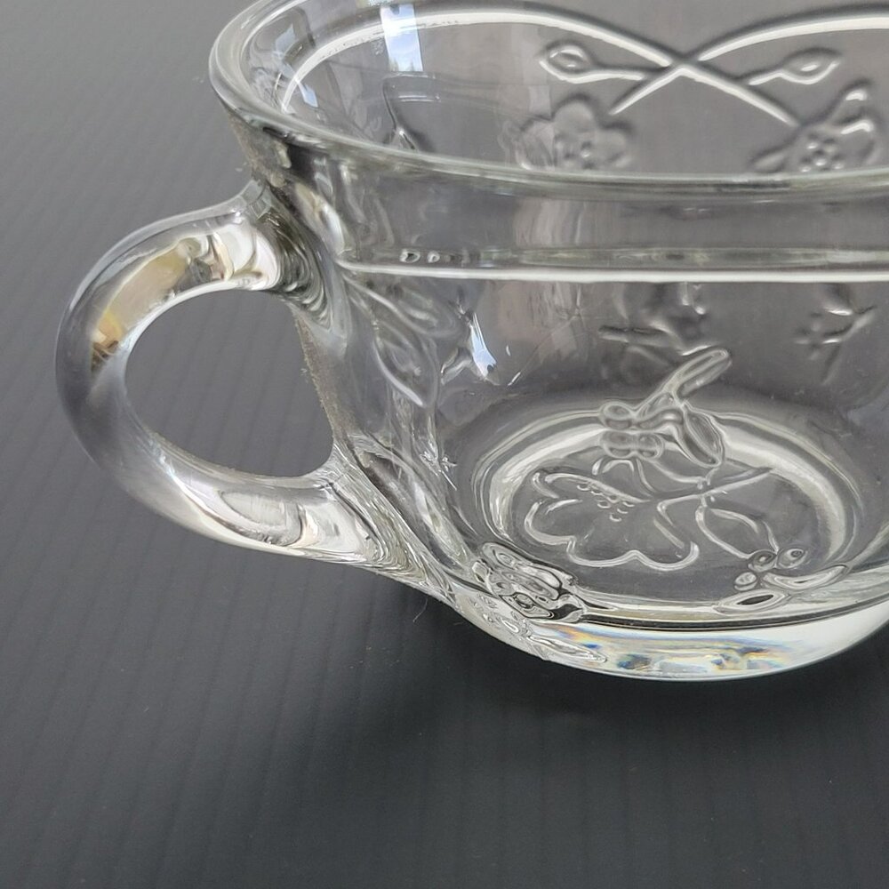 Anchor Hocking Savannah Clear Punch Coffee/Tea Cup, Set of 4, Pressed Floral - Picture 7 of 9